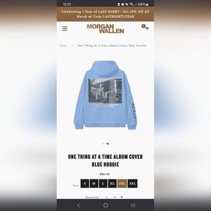 Morgan Wallen Hoodie 2XL Light Blue